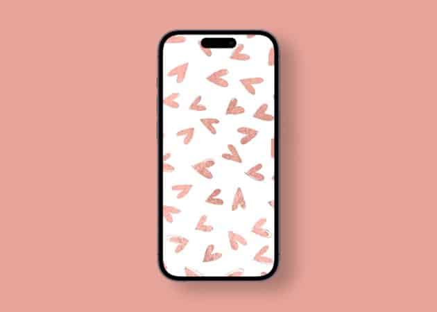 Rose gold hearts wallpaper for iPhone