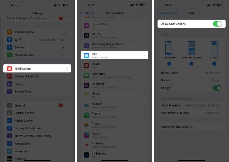why is my mail app not working on my new iphone