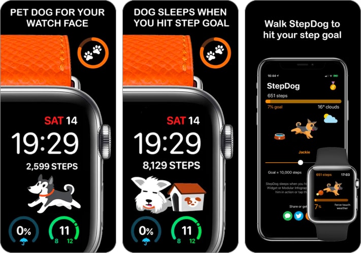 StepDog virtual pet live watch face app for iPhone