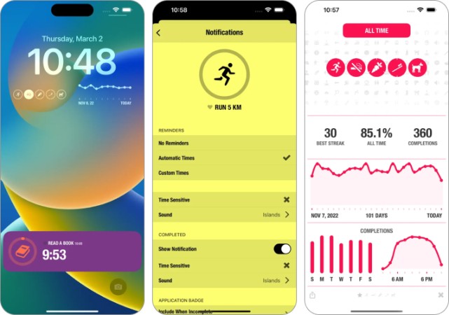 Streaks Habit Tracking App for iPhone