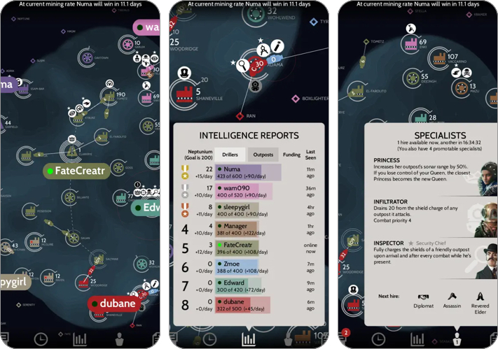 Subterfug strategy game for iPhone