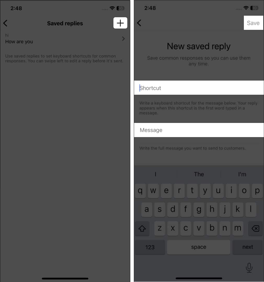 Tap the + icon designate a shotcut press done in instagram