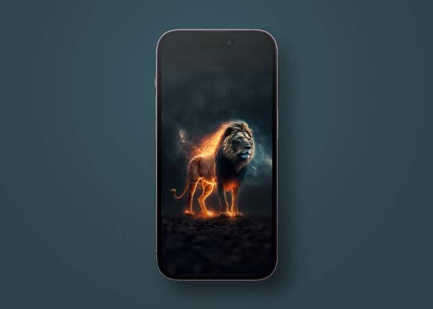 Thunder crested Lion wallpaper for iPhone
