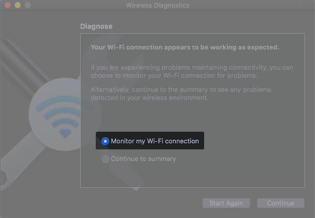 Use MacBook wireless diagnostic tool