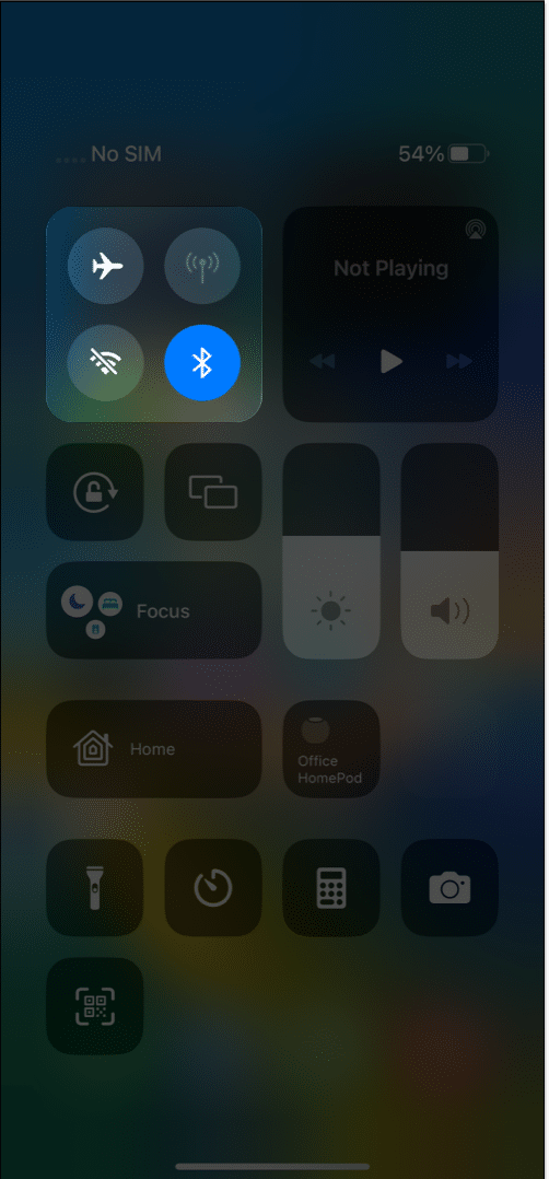 Use control centre in iPhone
