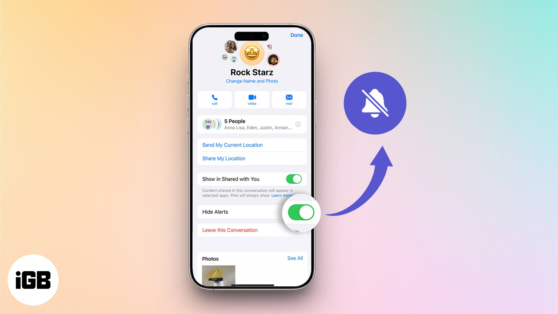 What does hide alerts mean on iphone