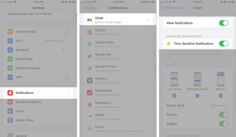 Check Mail app Notification settings on iPhone and iPad