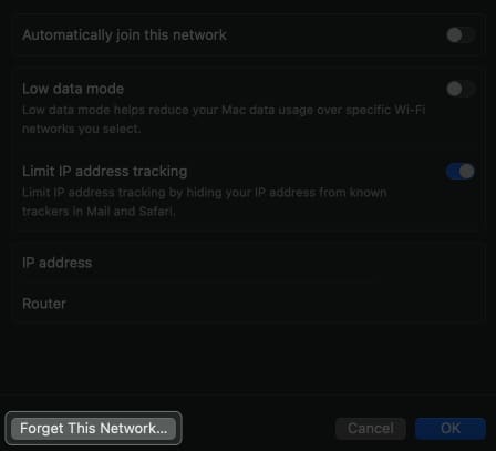 click forget this network in system setting