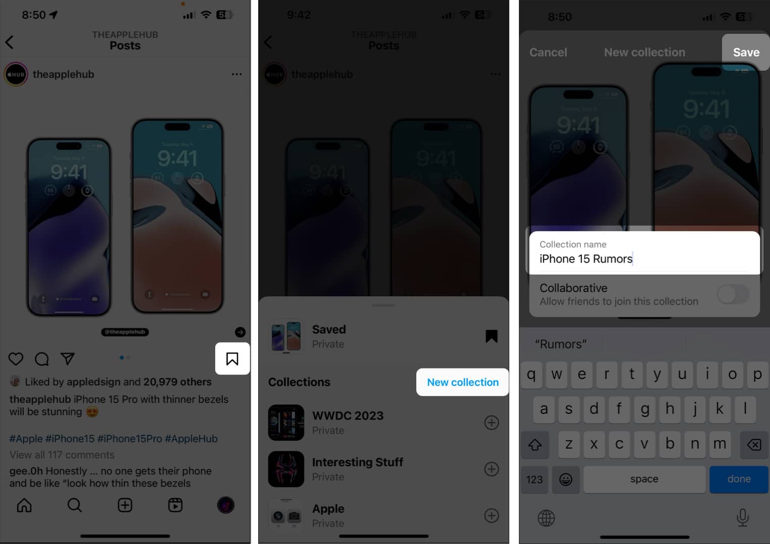 How to create collection of saved posts on Instagram from iPhone - 52