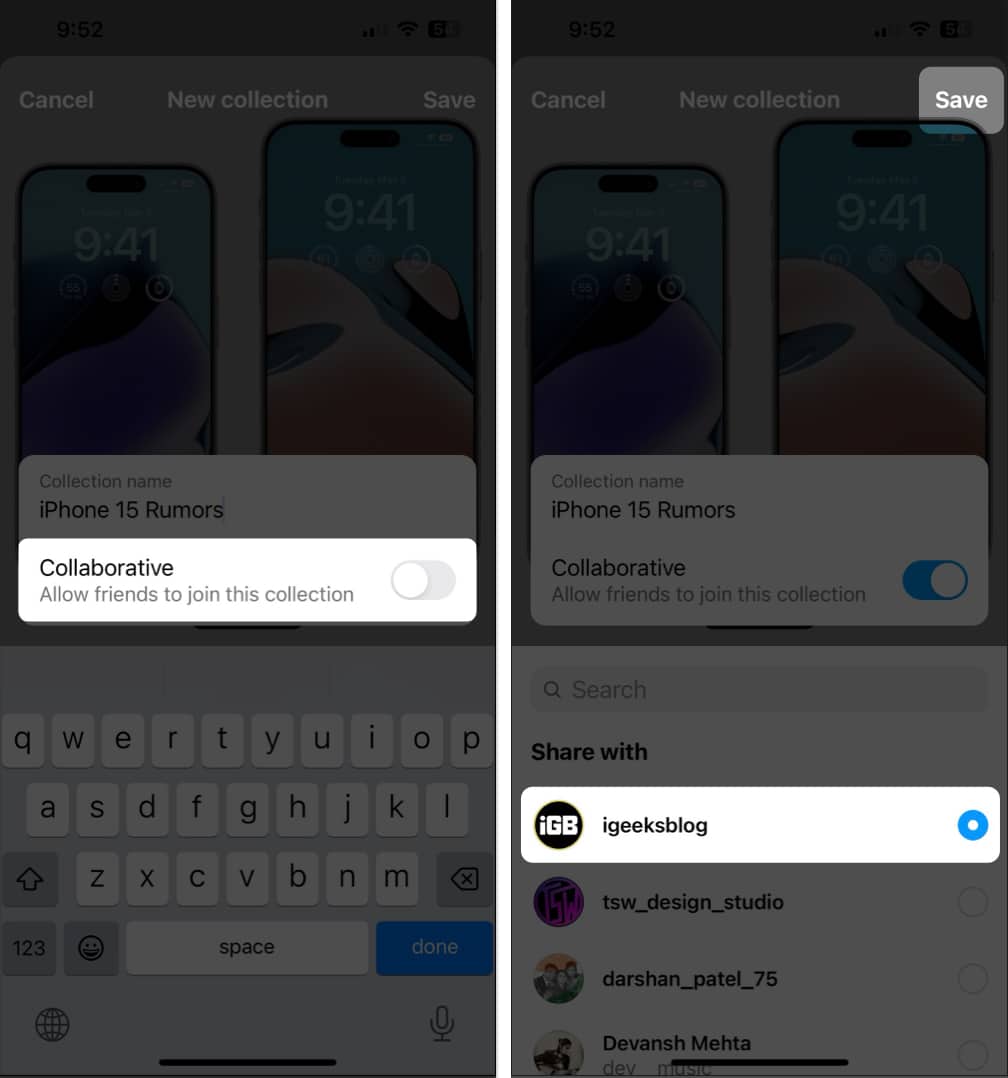 How to create collection of saved posts on Instagram from iPhone - 58