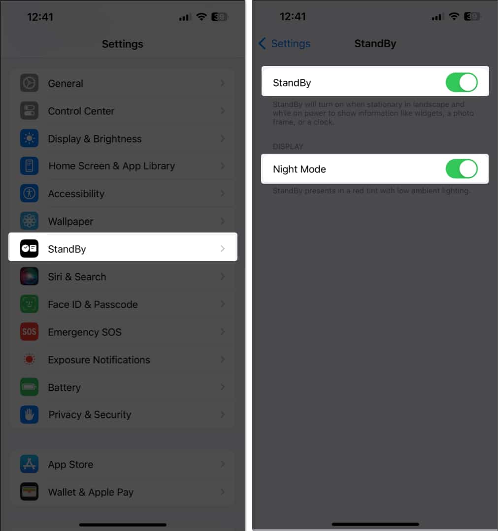 enable and use StandBy mode in iOS 17