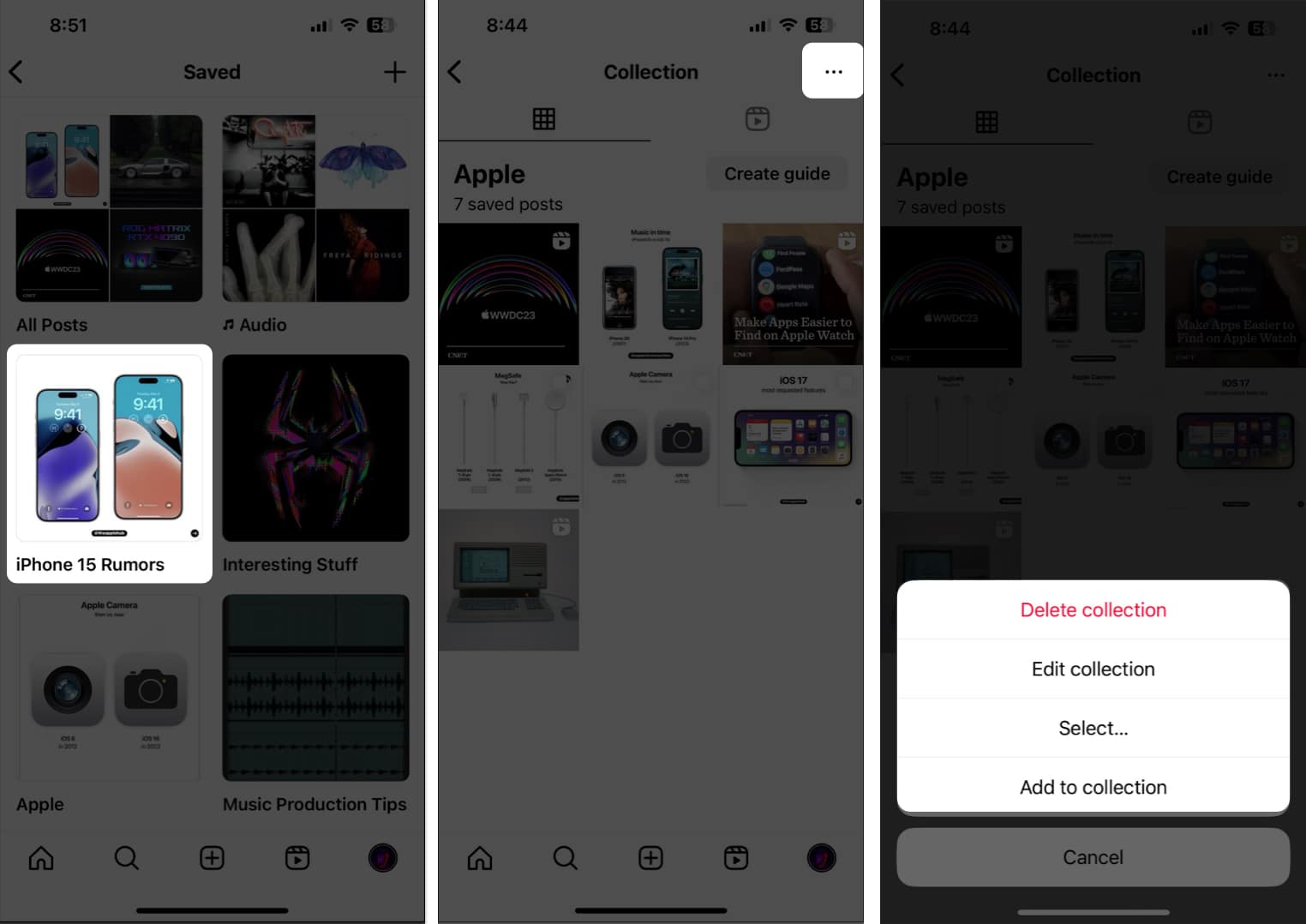 How to create collection of saved posts on Instagram from iPhone - 97