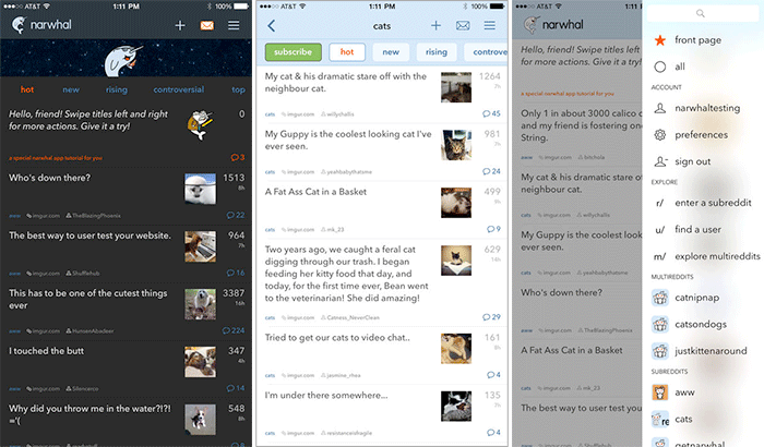 narwhal for reddit iPhone and iPad App Screenshot