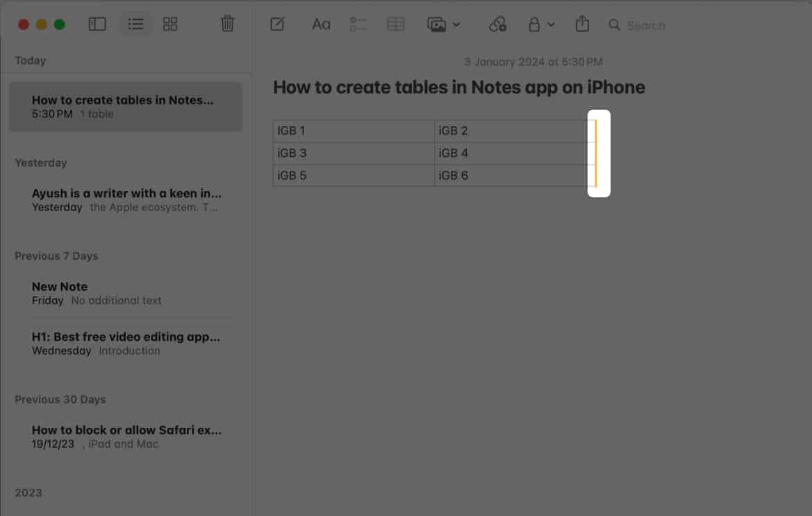 Place cursor outside