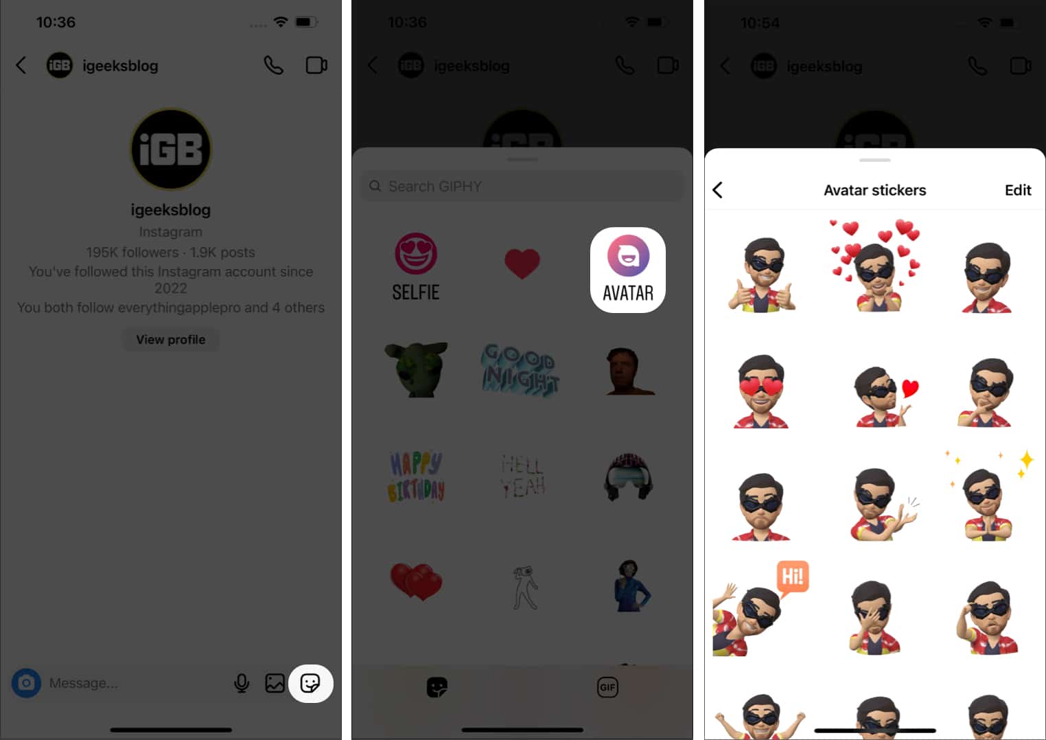 use avatar stickers on instagram on iPhone