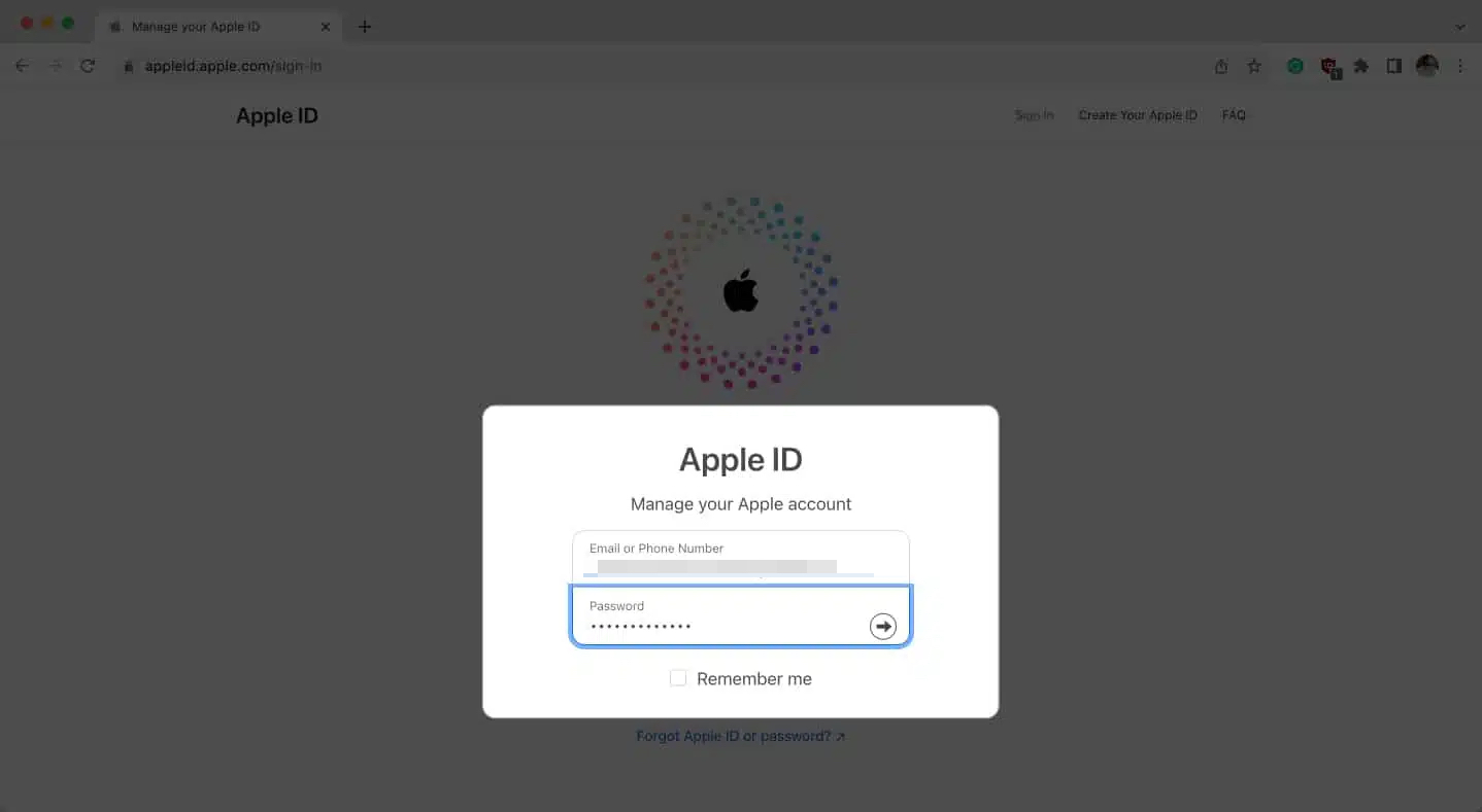 Use your apple id and password to sign in