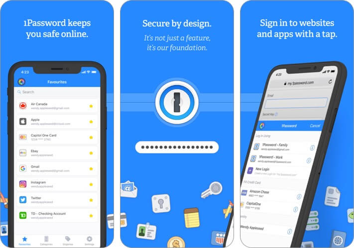 1password password manager iphone app screenshot