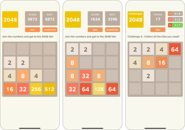 2048 board game for iPhone and iPad