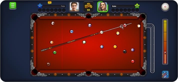 8 ball pool iphone and ipad multiplayer game screenshot