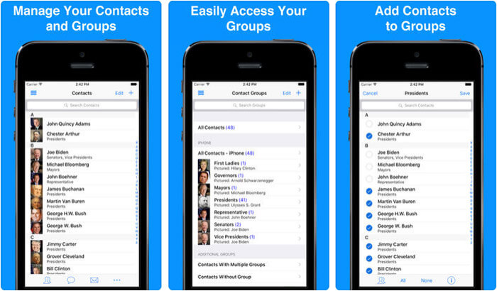A2Z Contacts iPhone App Screenshot