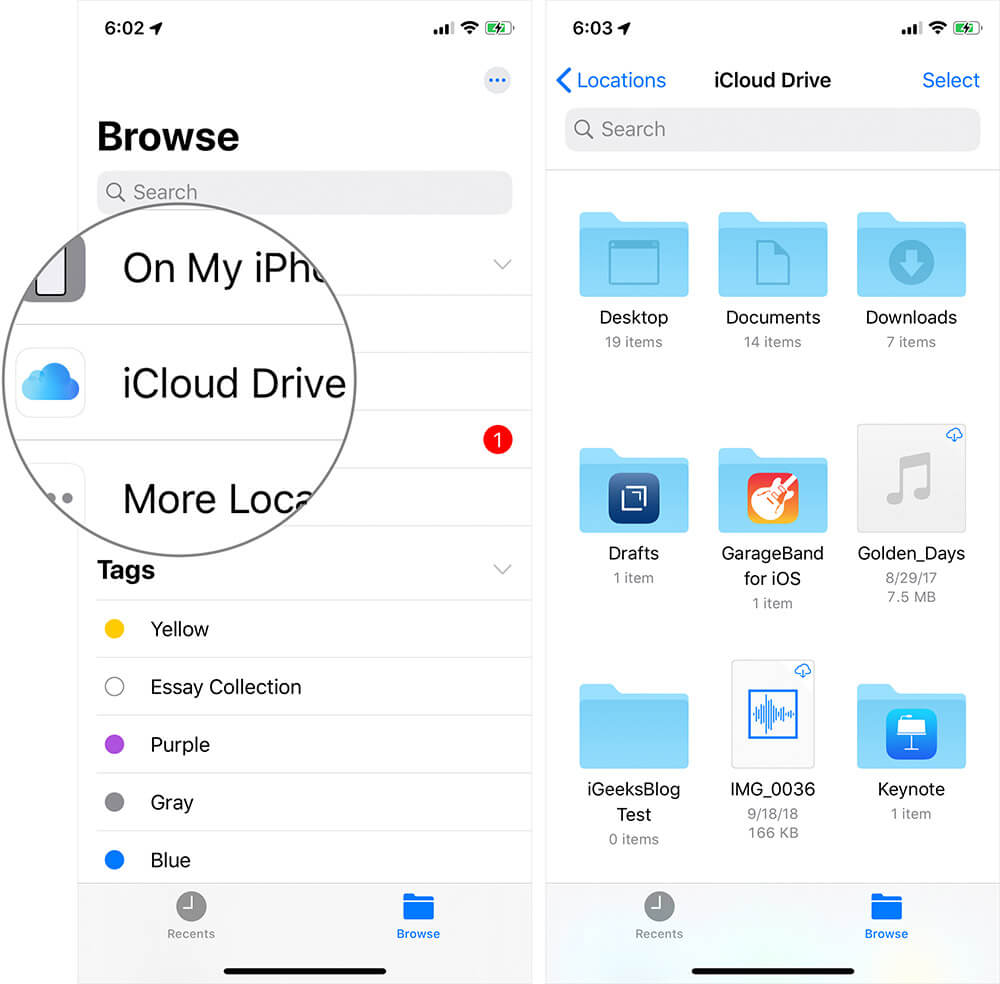 Access Files from iCloud Drive on iPhone and iPad