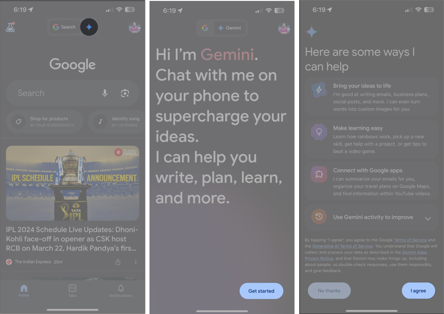 Access Google Gemini AI on iPhone 