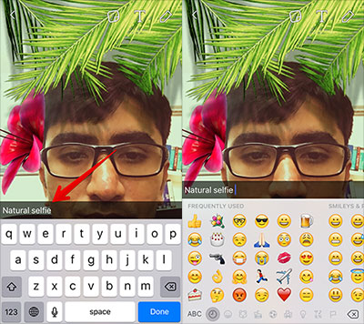 Add Caption and Emoji to Snapchat Selfie on iPhone