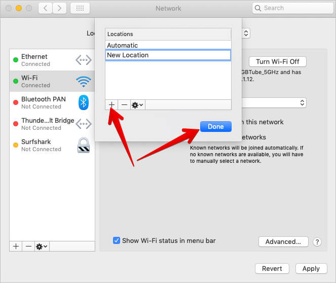 Add New Wi-Fi Network Location on Mac