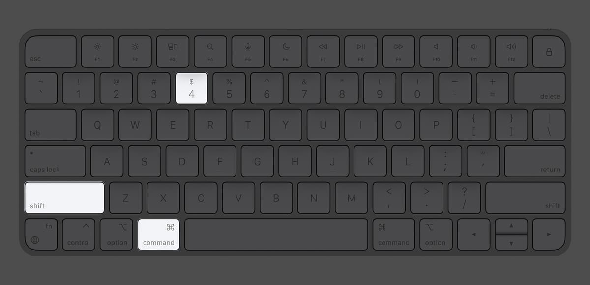 Area screenshot shortcut on Magic Keyboard
