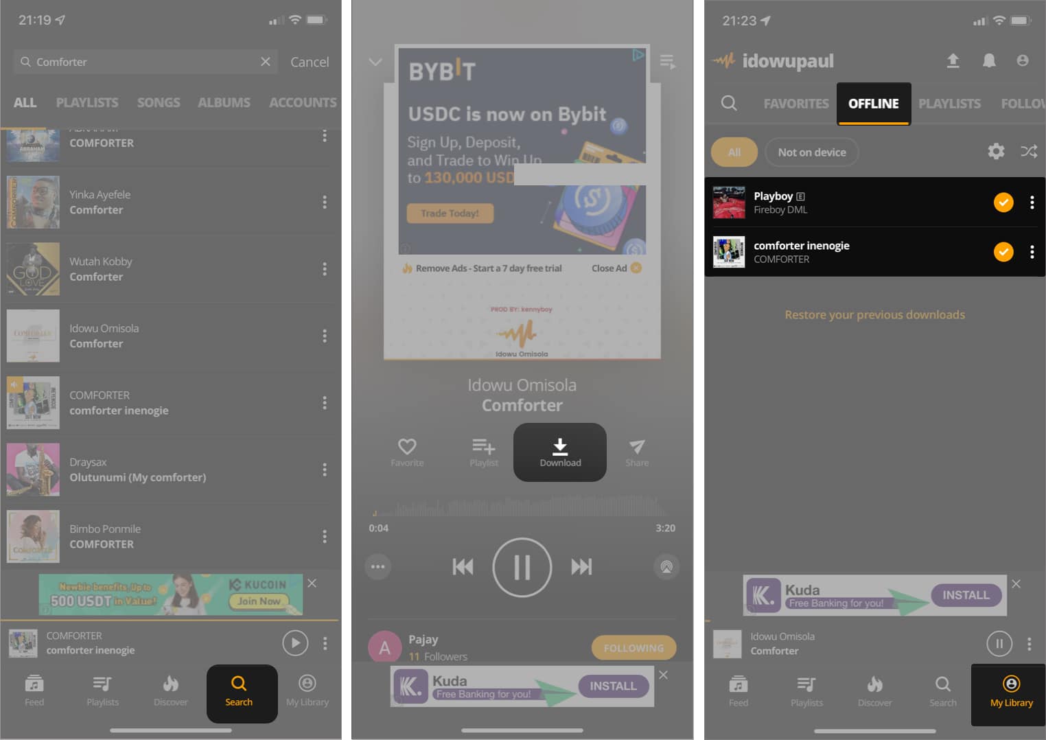 Audiomack app to download free music on iPhone