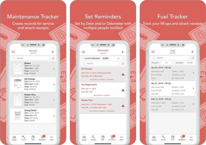 AutoSIST iPhone car maintenance apps screenshot