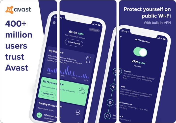 Avast Security Privacy iPhone and iPad App Screenshot