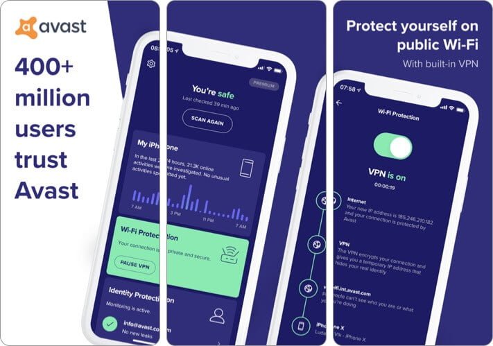 Avast security privacy iphone and ipad app screenshot Avast Security Privacy iPhone and iPad App Screenshot