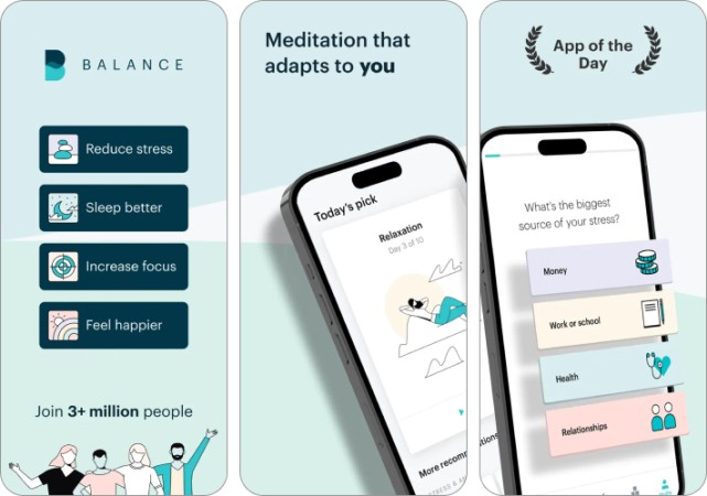Balance meditation app for iPhone and iPad