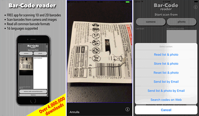 Bar-Code Barcode and QR Code Scanner iPhone App Screenshot