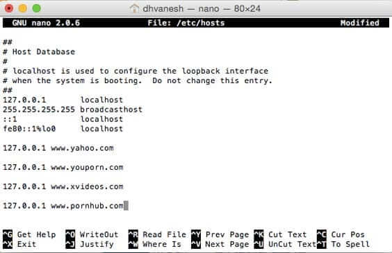 Block Websites on Safari Running Mac OS X Yosemite