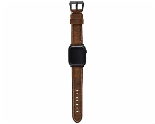 Bullstrap Men’s Full-Grain Italian Leather Apple Watch Band