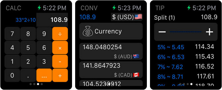 CALC Smart Apple Watch Calculator App Screenshot