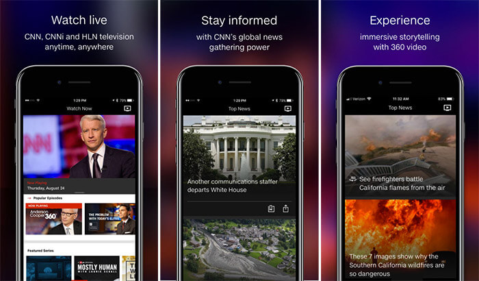 CNN News iPhone and iPad Ap Screenshot