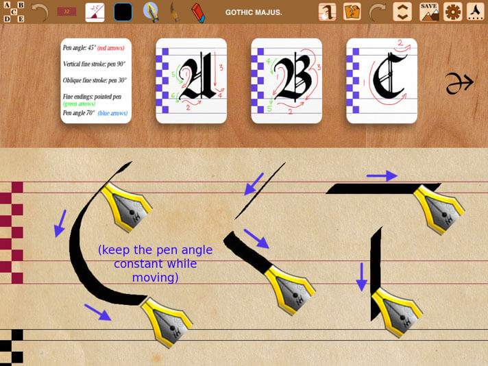 Calligraphy Art iPhone and iPad Handwriting App Screenshot