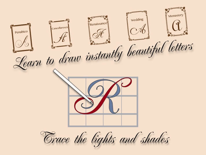 Calligraphy Penmanship iPhone and iPad Handwriting App Screenshot