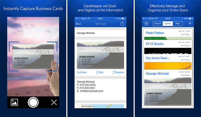 CardKeeper Business Card Readers and Scanners iPhone App Screenshot