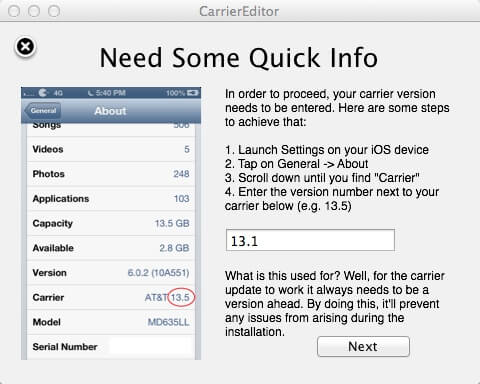 CarierEditor-to Change iPhone Carrier Name