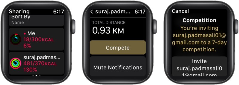 Challenge a friend using Apple Watch