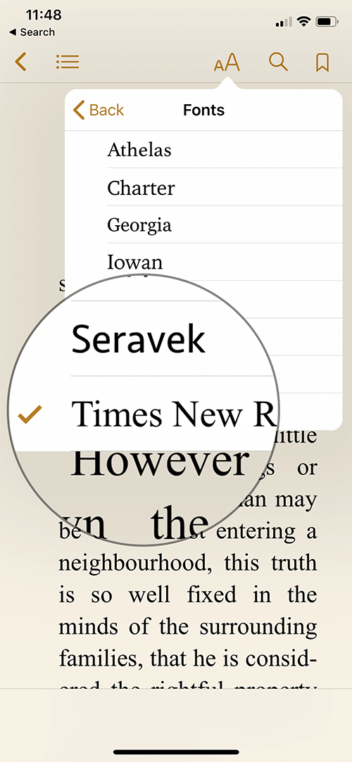 Change Font Style in iBooks on iPhone or iPad