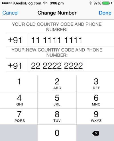 Changing WhatsApp Phone Number on iPhone