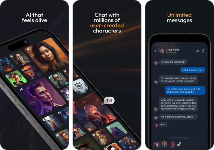 Character.AI best AI app for iPhone and iPad