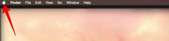 Click on Apple Logo in Mac