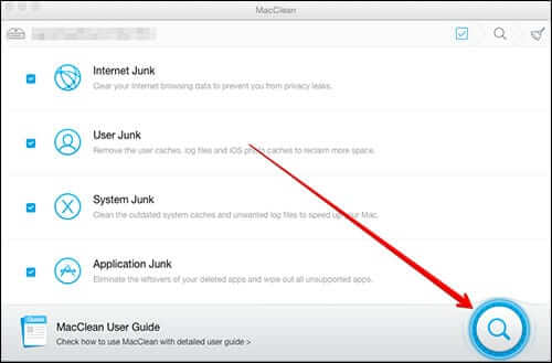 Click on Scan Button in MacClean Software