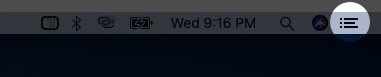 Click on Three Lines iCon to Enable Do Not Disturb on Mac